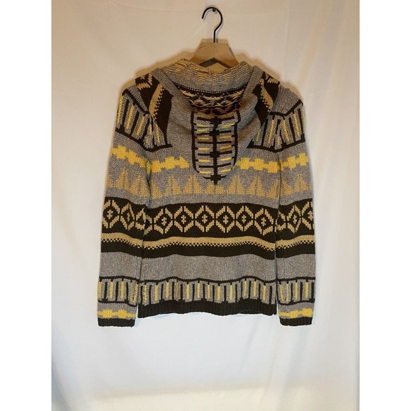 Sparrow Anthropologie Hooded Tassels Full Zip Fair isle Cardigan Size S - Picture 2 of 3